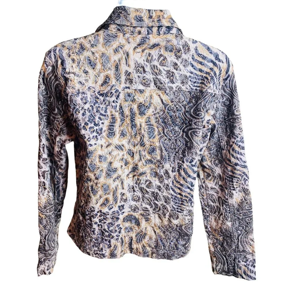 Baxter & Wells Petite size PS button front multicolor jacket - Picture 2 of 6